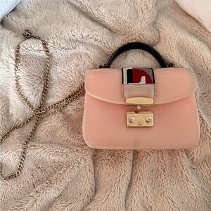 Furla Blush Crossbody Bag with Chain Strap